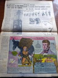 Cumhuriyet Pazar Gazetesi - 22 Kasım 1953 - Yedi Dakika Yazan Doğan Nadi Köşe Yazısı - Renkli Karikatür - İlim Nerede İse Ölüleri Diriltecek - Kışın Sıcaklık Da Elektrik Su Ve Gaz Gibi Artık Evlere Tevzi Ediliyor - Haftanın Şakaları Yazan Burhan Felek - Fransa ve İtalya'nın Serpuşları Yazan Halikarnas Balıkçısı - Lana Turner'i Lex Barker'dan Dinleyelim Fotoğrafı - Üç Yeni Genç Kenan Pars Özkan Gürol Ve Altan Tükel Fotoğrafı - Hollywood'un İhmalkar Babaları - Soygun Filmi Fotoğraf - Sadri Alışık - Ann Sheridan Fotoğraf - Ev Kadın Moda - Karı Koca Davaları - Haftanın En Seçme Manto Ve Rob Modelleri - İngiltere'den Notlar Yazan Cenap Ozankan - Irak'tan Paris'e Tabii Gaz - Tatbiki Unutulan Meşhur Belediye Zabıtası Talimatnamesi Yazan Metin Ergin - Deniz Suyu İle Buz İmal Eden Yeni Bir Makine Fotoğraf - Çocuk 2 Yaşında İken Büyüdüğü Zaman Ne Boyda Olacağı Anlaşılır - İster İnan İster İnanma Çizen Ripley - Fransız Şairi Panard Tarafından Şişe Şeklinde Saraba Dair Yazılan Manzume