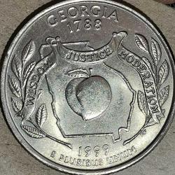 AMERİKA 1999 P   25 CENT  ÇEYREK DOLAR   HATIRA   GEORGIA