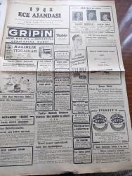 Cumhuriyet Gazetesi - 5 Kasım 1947 - Hind Müslümanları Cumhuriyet Başmakale - Celal Bayar'ın Giresunda Demokratlarla Konuşması - Amerika'nın Rusya'yı İtham Eden Raporu - 1939 da Rus Alman Dostluk Misakı İmzalandıktan Sonra Stalin İle Ribbentrop El Sıkışırlarken Fotoğrafı - Demokrat Partiyi Sinirlendiren Yeni Bir Nutuk - İzmir'de Kömürsüzlük Başgösterdi - Mümtaz Ökmen Hakkında Dedikodular - Polonyalılar Almanya'ya Girdiler - Eczacılar Cemiyetinde Heyecanlı Bir Toplantı Fotoğraf - Vatanın En Büyük Elektrik Santrali Yazan İsmail Habib Sevük - Şehir Komedi Tiyatrosunda Şeytan Tohumu - Sululuk Salgını Yazan Burhan Felek Köşe Yazısı - Küçük Hikaye Himaye Çeviren Hatice Vildan - Beyaz Melek Milli Alemdar Ve Şık Sinemasında - 1948 Ece Ajandası - Hamiyet Yüceses Müzeyyen Senar Işıl Ve Zehra Bilir Beyoğlu Eski Novotni Oteli Altında Aile Saz Salonunda - Bugünkü Radyo Programı - Parker 51 Dolma Kalem - Bulmaca - Borsa - İstanbul Belediyesi Şehir Tiyatroları Dram Kısmında Oran Bale Heyeti - Tarlan