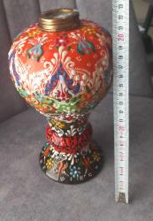 EL YAPIMI SERAMİK SÜS GAZ LAMBASI. KONDİSYON YÜKSEK.