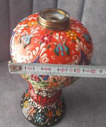 EL YAPIMI SERAMİK SÜS GAZ LAMBASI. KONDİSYON YÜKSEK.