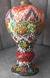 EL YAPIMI SERAMİK SÜS GAZ LAMBASI. KONDİSYON YÜKSEK.