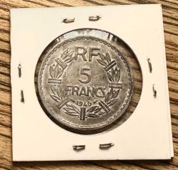 1946 Fransa 5 frank madeni para ÇT