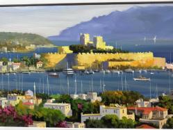 ORJINAL YAĞLI BOYA BODRUM MANZARA