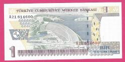 TURKEY 1 YTL PREFIX --- A 21 --- 2005 UNC  (TK 18 072) ÇİL