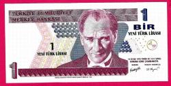 TURKEY 1 YTL PREFIX --- A 21 --- 2005 UNC  (TK 18 029) ÇİL