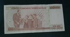 7 Emisyon I 89 Seri 100 Bin Lira Çil altı
