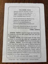 9 OCAK 2007 - TAKVİM YAPRAĞI - DOĞUM GÜNÜ HEDİYESİ - BÜYÜK SAATLİ MAARİF TAKVİMİ - CEMİL SENA - CEMAL SÜREYYA - HALİ EDİP ADIVAR'IN VEFATI - ŞAİR CEMAL SÜREYA'NIN VEFATI