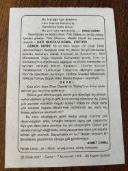 26 OCAK 2007 - TAKVİM YAPRAĞI - DOĞUM GÜNÜ HEDİYESİ - BÜYÜK SAATLİ MAARİF TAKVİMİ - KAZIM KARABEKİR - HAKKI SUNAT - GAZİ MUSTAFA KEMAL ATATÜRK - KAZIM KARABEKİR'İN VEFATI - AHMET CEMAL