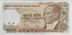 7.Emisyon 5 bin Türk Lirası çok iyi Kondüsyondadır ( Büyük Mevlana)