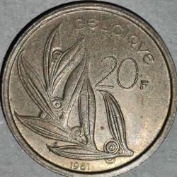 BELÇİKA 1981  20 FRANK