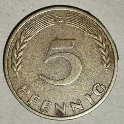 ALMANYA 1950 G  5 PFENNIG