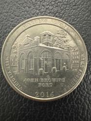Amerika USA ABD ¼ Dolar , 2016 P Harpers Ferry Ulusal Tarihi Parkı Darphane işareti P West Virginia