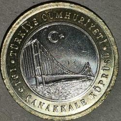 TÜRKİYE 2022 1 LİRA HATIRA ÇANAKKALE KÖPRÜSÜ