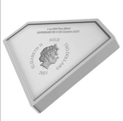 Niue 2 Dolar 2021 – Superman Logo – 1 Oz Gümüş Hatıra Para (Kutulu & Sertifikalı)