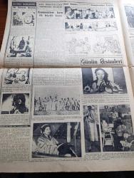 Cumhuriyet Gazetesi - 22 Şubat 1955 - Hükümet Primli Turizm Dövizi İgdaş Ediyor - İzmirde Dün Görülmemiş Bir Med Hadisesi Vukubuldu - Celal Bayar Ve Eşi Pakistan Genel Valisi Gulam Muhammed'in Karaşi'de Verdiği Bir Ziyafette Fotoğraf - Gazeteciliği Şah Olmaya Tercih Eden İran Tahtının Varisi Prens Ali Fotoğrafı - General Van Fleet Dün İstanbul'a Geldi - Hemşire Okulunun 30. Yıldönümü Kutlandı Fotoğraf - İkinci Elektrik Santrali Yer Altında Kurulacak - Sisli Ufuklar Yazan Taylor Caldwell Yazı Dizisi - Bir Hekimimizin Cevabı Yazan Burhan Felek Köşe Yazısı - Bu Haftaki Maçlar Devre Sonuna Bırakıldı - 1954 1955 Yunus Nadi Mükafatı En Güzel Fikir Yazısı - Ordu Takımı Kampına İltihak Eden Futbolcular - Avare Filmi Sümer Sinemasında - Bir Bekarın Sevgilileri Yazan Maurice Dekobra Yazı Dizisi - Günün Resimleri - Resimli Roman Gangsterler Yatağı Yazan George Simenon - Otomobille Maça Çıkış Fotoğraf - Milano'nun Savoy Otelinde 26 Ressam Gina Lollobrigida'nın Resimlerini Yapıyor Fotoğraf - Shell