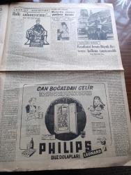 Cumhuriyet Gazetesi - 9 Haziran 1952 - Kısa Görüşlü Politika Cinayettir Yazan Abidin Daver Başmakale - Yunan Kral Ve Kraliçesi Dün Geldiler Fotoğraf - Kraliçe Federasyonu Elinde Türk Yunan Bayrakları Trenden Halkı Selamlıyor Fotoğrafı - Kralın Ziyaretine Dair Venizelos'un Demeci - Fransa Halkı Komünizmle Mücadeleye Davet Edildi - Başbakan Adnan Menderes Ankara'ya Domdu- Aziz Şehidimiz Albay Nuri Pamir'le Son Mülakat - Kore Değiştirme Birliğimiz - Türkiye İspanya Milli Maçı 0 0 Beraberlikle Neticelendi Fotoğrafı - Gelin Aya Gidelim Toplayan Tevfik Sadullah Yazı Dizisi - Ramazan Fıkraları - Ruh Gurbetinde Yazan Kerime Nadir Yazı Dizisi - Suriye'de Askeri İdare Dün Gece Sona Erdi - Güzel Yazan Burhan Felek Köşe Yazısı - Gül Kupasını Fenerbahçe Kazandı - İstanbul Tenis Birincilikleri - İstanbul Ankara Radyosu Programı - Sanat Âleminde Yazan Bedri Rahmi Eyüboğlu - Çapamarka - Siemens Otomobil Radyosu - Sheaffers Dolma Kalemi - Yunan Kral Ve Kraliçesinin Türkiye'ye Ziyaretlerinde Fotoğraflar