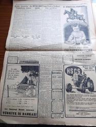 Cumhuriyet Gazetesi - 9 Haziran 1952 - Kısa Görüşlü Politika Cinayettir Yazan Abidin Daver Başmakale - Yunan Kral Ve Kraliçesi Dün Geldiler Fotoğraf - Kraliçe Federasyonu Elinde Türk Yunan Bayrakları Trenden Halkı Selamlıyor Fotoğrafı - Kralın Ziyaretine Dair Venizelos'un Demeci - Fransa Halkı Komünizmle Mücadeleye Davet Edildi - Başbakan Adnan Menderes Ankara'ya Domdu- Aziz Şehidimiz Albay Nuri Pamir'le Son Mülakat - Kore Değiştirme Birliğimiz - Türkiye İspanya Milli Maçı 0 0 Beraberlikle Neticelendi Fotoğrafı - Gelin Aya Gidelim Toplayan Tevfik Sadullah Yazı Dizisi - Ramazan Fıkraları - Ruh Gurbetinde Yazan Kerime Nadir Yazı Dizisi - Suriye'de Askeri İdare Dün Gece Sona Erdi - Güzel Yazan Burhan Felek Köşe Yazısı - Gül Kupasını Fenerbahçe Kazandı - İstanbul Tenis Birincilikleri - İstanbul Ankara Radyosu Programı - Sanat Âleminde Yazan Bedri Rahmi Eyüboğlu - Çapamarka - Siemens Otomobil Radyosu - Sheaffers Dolma Kalemi - Yunan Kral Ve Kraliçesinin Türkiye'ye Ziyaretlerinde Fotoğraflar