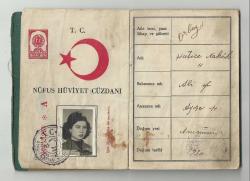 1934 SENESİ ÇOK KULLANILMIŞ FOTOĞRAFLI ESKİ TİP SAYFALI NÜFUS HÜVİYET CÜZDANI...
