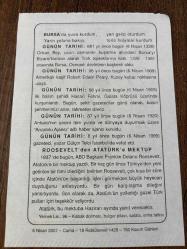 6 NİSAN 2007 - TAKVİM YAPRAĞI - DOĞUM GÜNÜ HEDİYESİ - BÜYÜK SAATLİ MAARİF TAKVİMİ - YEKTA GÜNGÖR ÖZDEN - İLK BASIN ŞEHİDİ HASAN FEHMİ SUİKASTE UĞRADI - ANADOLU HABER AJANSI KURULDU - YAZAR GÜLÇİN TELÇİ VEFAT ETTİ - BURSA OSMANLI DEVLETİ BAŞKENTİ OLDU - ROOSEVELT'DEN ATATÜRK'E MEKTUP