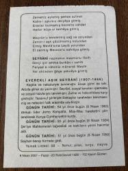 8 NİSAN 2007 - TAKVİM YAPRAĞI - DOĞUM GÜNÜ HEDİYESİ - BÜYÜK SAATLİ MAARİF TAKVİMİ - NACİ KASIM - EVEREKLİ AŞIK SEYRANİ - SEYHAN BARAJI HİZMETE GİRDİ - ŞER'İYE MAHKEMELERİ LAV EDİLDİ KADILARIN YERİNİ HAKİMLER ALDI