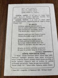 11 NİSAN 2007 - TAKVİM YAPRAĞI - DOĞUM GÜNÜ HEDİYESİ - BÜYÜK SAATLİ MAARİF TAKVİMİ - TÜRK KALP VAKFI - ŞANLIURFA DÜŞMAN İŞGALİNDEN KURTULDU - ŞAİR GÜLTEKİN SAMANCI VEFAT ETTİ - DÜNYA PARKİNSON GÜNÜ - GÜLTEKİN SAMANOĞLU