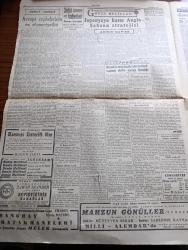 Cumhuriyet Gazetesi - 3 İkincikanun (Ocak) 1944  - Mesajlara Ve Tahminlere Dair Yazan Nadir Nadi Başmakale - Berlin'e Yeni Bir Akın - Büyük Bir İngiliz Uçak Filosu Sabaha Karşı Alman Başşehrine Hücum Etti - Rus Ordusu Polonya Hududuna Yaklaştı - Leningrad Kesiminde de Sovyetler Büyük Bir Taarruza Başladılar - Tankın Üzerinde Otomatik Silahlara Ateş Eden Rus Piyadeleri Fotoğraf - Askeri Vaziyet Yazan Emekli General H. Emir Erkilet Yazı Dizisi - Hitler'e Dürüst Hareket Edeceğine Dair Söz Veren Mareşal Petain Fotoğrafı - Rauf Orbay'ın Ankara Seyahati - Dünkü Maçlarda Bir Futbolcunun Ayağı Kırıldı - İstanbulspor 2. Galatasaray 1 Fotoğraf - Cemal Nadir Karikatür - Japonya'ya Karşı Anglosakson Stratejisi Yazan Abidin Daver - Kalkavan Vapuru Yüzdürülemiyor - Çehov'un Kırmızı Entarili Kız Kitabı Bugün Çıktı - Aşkın Doğuşu Yazan Peride Celal Yazı Dizisi - İki Cingöz Casuslara Karşı Bugün İpek Sinemasında - Mr. Willki Roosevelt'i Tenkid Ediyor - Siemens Radyo - Moran Güzellik Malzemeleri