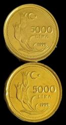 1998 5000 Lira Çil ince Kalın set