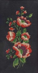 VINTAGE MASİF AHŞAP ÇERÇEVELİ ELİŞİ ÇİÇEKLER GOBLEN TABLO