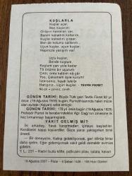 19 AĞUSTOS 2007 - TAKVİM YAPRAĞI - DOĞUM GÜNÜ HEDİYESİ - BÜYÜK SAATLİ MAARİF TAKVİMİ - TEVFİK FİKRET - TEVFİK FİKRET'İN VEFATI - PROF.PARROT İLE BERABERİNDEKİLER AĞRI DAĞINI TIRMANDI
