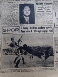 Cumhuriyet Gazetesi - 18 Kasım 1946 - Rusya Israr Ediyorsa Biz De Israr Ediyoruz Yazan Abidin Daver Başmakale - Başkan Truman Beyaz Saray'da Molotov'la Görüşürken Fotoğrafı - Başkan Truman Yeni Bir Harp İhtimali Her Zaman Mevcuttur - Yugoslav Yunan Sınırında On Bir Yugoslav Tümenin Yunan Hududuna Yığılmış - Yeni Bir Siyasi Parti Kurulacağı İddiaları - Mareşal Fevzi Çakmağını Yeni Bir Partiye Göreceği Doğru Değil - Akdeniz Güreş Şampiyonası Fotoğraf - Çalışma Bakanı Sadi Irmak - Adnan Menderes'in Son Bir Resmi - Galatasaray Beşiktaş Berabere Kaldılar Fotoğraf - Fenerbahçe Süleymaniyeyi 2 1 Yendiler - Eminönü Halk Evinde Bale Müsabakası Fotoğraf - Denizli'den Dönen Celal Bayar Ve Adnan Menderes'in Beyanatları - İstanbul Muhteliti Ve Fenerbahçe Mısır'a Gidiyor - Şeytanın Kızı Filmi Yıldız Sinemasında - Tekel Bayilerinin Tezkereleri Yenileniyor - Ankara At Yarışlarının Neticeleri - Yavuz Sultan Selim Ağlıyor Yazan Feridun Fazıl Tülbentçi Yazı Dizisi - Dram Kısmında Gök Korsan Piyesi