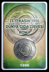 1996 - 50.000 Lira (50000/50 Bin) “Dünya Gıda Zirvesi” Tedavül Hatıra Para-4 (TCTHM-4) KM#1050 (T.C DÜZ)