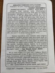 13 EYLÜL 2007 - TAKVİM YAPRAĞI - DOĞUM GÜNÜ HEDİYESİ - BÜYÜK SAATLİ MAARİF TAKVİMİ - HZ.MUHAMMED - GAZİ MUSTAFA KEMAL ATATÜRK - SAKARYA MEYDAN SAVAŞININ KAZANILMASI