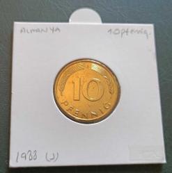 Almanya 1988 J 10 Pfennig Çil