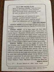 28 EYLÜL 2007 - TAKVİM YAPRAĞI - DOĞUM GÜNÜ HEDİYESİ - BÜYÜK SAATLİ MAARİF TAKVİMİ - HZ.MUHAMMED - CAHİT SITKI TARANCI - GENERAL KAZIM KARABEKİR DOĞU'DA ERMENİLERİ BOZGUNA UĞRATTI - DR.LOUİS PASTEUR ÖLDÜ - MÜMTAZ ARIKAN