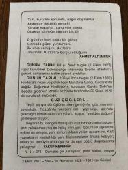 2 EKİM 2007 - TAKVİM YAPRAĞI - DOĞUM GÜNÜ HEDİYESİ - BÜYÜK SAATLİ MAARİF TAKVİMİ - ATATÜRK - AHMET ALTÜMSEK - İŞGAL KUVVETLERİ İSTANBULDAN AYRILMAYA BAŞLADI - MAHATMA GANDİ DOĞDU - YAKUP KEPENEK