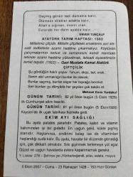 5 EKİM 2007 - TAKVİM YAPRAĞI - DOĞUM GÜNÜ HEDİYESİ - BÜYÜK SAATLİ MAARİF TAKVİMİ - ALAİN - ENVER TUNÇALP - GAZİ MUSTAFA KEMAL ATATÜRK - MEHMET EMİN YURDAKUL - İLK CUMHURİYET ALTINI BASILDI - KAYSERİ'DE İLK UÇAK FABRİKASI DEVREYE GİRDİ - EKİM AYI SAĞLIĞI