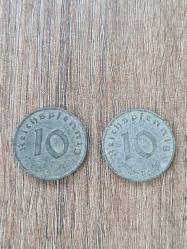 Nazi Almanyası Dönemi 1-5-10 Reichspfennig Orijinal Çinko Paralar – 11'li Lot