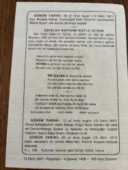 15 EKİM 2007 - TAKVİM YAPRAĞI - DOĞUM GÜNÜ HEDİYESİ - BÜYÜK SAATLİ MAARİF TAKVİMİ - GAZİ MUSTAFA KEMAL CHP KURULTAYINDA BÜYÜK NUTUK ADLI ESERİNİ OKUMAYA BAŞLADI - BEKTAŞİLERİN HALİFE BABASI TURGUT KOCA İSTANBUL'DA VEFAT ETTİ - ÜNLÜ KADIN CASUS MATA-HARİ ÖLDÜRÜLDÜ