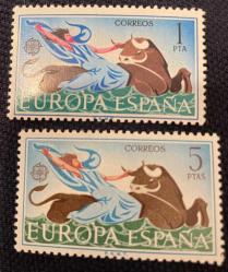 1966.CEPT .İSPANYA 2 Lİ SERİ PUL  DAMGASIZ