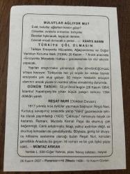 26 KASIM 2007 - TAKVİM YAPRAĞI - DOĞUM GÜNÜ HEDİYESİ - BÜYÜK SAATLİ MAARİF TAKVİMİ - KANİYE BASIM - TÜRKİYE ÇÖL OLMASIN - BÜYÜK İSTANBUL KAPALIÇARŞI YANGINI - REŞAT NURİ - MÜMTAZ ARIKAN