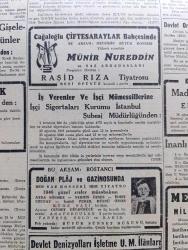 Cumhuriyet Gazetesi - 22 Ağustos 1946 - Dikkat Edilecek İki Nokta Yazan Nadir Nadi Başmakale - İngiltere de Dün Rusya'ya Nota Verdi - Amerikan Notasının Metni Dün Neşredildi - İzmir Fuarının Açılışından Fotoğraflar - Başbakan Recep Peker İle Demokrat Parti Genel Başkanı Celal Arasındaki Dün Geceki Mülakat - Memlekette İşsizlik Gittikçe Artıyor Mu - Ekmeklerin Bozukluğu - Arnavutların İstekleri Dün Konferansta Enver Hoca Dinlendi - Milli Kalkınma Partisi İsmini Değiştiriyor - İsmail Dümbüllü Tiyatrosu Bu Akşam Kadıköy Süreyya Bahçesinde - Sadi Tek Tiyatrosu Bu Gece Üsküdar Doğancılar Ayparkta - Yavuz Sultan Selim Ağlıyor Yazan Feridun Fazıl Tülbentçi Yazı Dizisi - Irak'ta Zelzele - Tekel Satış Yerleri Kapatılıyor - Yaylım Cemal Nadir Renkli Karikatür - Bugünkü Radyo Programı -  Münir Nurettin Selçuk Ve Raşid Rıza Tiyatrosu Cağaloğlu Çiftesaraylar Bahçesinde - Ayda Sönmez Ve Nermin Özses Doğan Plaj Ve Gazinosunda - Bugünkü Radyo Programı - Ali Muhiddin Hacı Bekir - Borsa
