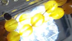 OSMANLI DÖNEMİ BİBLODAN YAPILMA BAL KÖPÜĞÜ RENKLİ MÜTHİŞ İŞÇİLİKLİ MUHTEŞEM SİSTEM PÜSKÜLLÜ SIKMA KEHRİBAR TESPİH 1BB1DD1 ÇOK NADİR