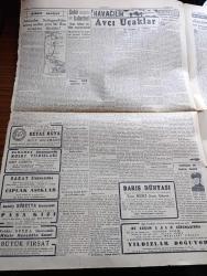 Cumhuriyet Gazetesi - 10 Şubat 1944 - Amerika'nın Sulh Planı Ve İki Sual Yazan Nadir Nadi Başmakale - Amerika Fin Hükümetine Dün Bir Nota Verdi - Bolu Gerede Düzce Depremi Felaketzedelerine Yardım - Hükümet  Para Kereste İnşaat Malzemesi Dağıtılacak - Dahiliye Vekili Hilmi Uran - Times Gazetesinin Bize Dair Makalesi - Macar Alman Münasebatı Buhranlı Bir Safhada - İki Rus Ordusu Kerson Ve Nikolayefe Yürüyor - Almanlar Stalingrad'dan Sonra Neden Yeni Bir Rus Tuzağına Düştüler - Et 330 Kuruş - Zelzele Kanunu - Kolej Yıldızları Elhamra Sinemasında - Paşa Kızı Filmi Kadıköy Süreyya Sinemasında - Havacılık Avcı Uçaklar - Galatasaray Kulübü İhtilafı İçin Müfettişler Geldi - İstanbul Erkek Lisesi Mezunlar Cemiyeti Kuruluyor - Petrol Hakimiyetinin Yeni Bir Hamlesi Yazan Ömer Rıza Doğrul - Ortadoğu Petrolleri - Marion'un Kalbi Yazan Vicki Baum Yazı Dizisi - Yaşasın Fransa Renkli Karikatür Çizen Cemal Nadir - Tarihteki Güzel Kadınlar Taçlı Fahişeler Yakında Çıkıyor - Gripin - Deva - Tural