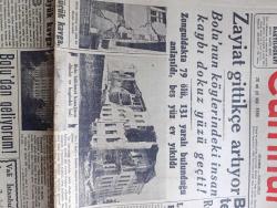 Cumhuriyet Gazetesi - 6 Şubat 1944 - Küçük Kavga Büyük Kavga Yazan Nadir Nadi Başmakale - Zayiat Gittikçe Artıyor - Bolu'nun Köylerindeki İnsan Kaybı Domuz Yüzü Geçti - Zonguldak'ta 79 Ölü 131 Yaralı Bulunduğu Anlaşıldı Beş Yüz Ev Yıkıldı - Bolu Hükümet Konağının Dünkü Ve Bugünkü Hali Fotoğrafı - Kedi ve Köpekler Zelzele Olacağını 24 Saat Evvelinden Hissetmişlerdi - Şark Cephesinde Ruslar Dün Rovno Ve Luck Şehirlerini Geri Aldılar - 70 Alman Tayyaresi Düşürüldü - Pasifikte Çetin Savaşlar - Roma Güneyinde Alman Taarruzu Devam Ediyor - Askeri Vaziyet Yazan Emekli General H. Emir Erkilet Yazı Dizisi - Toska Kadıköy Süreyya Sinemasında - İsmail Dümbüllü Beyoğlu İstanbul Gazinosunda - Zelzele Sahasından İntibalar Fotoğraflar - Hollywood Yıllığı - Nasrettin Hoca Buharada Elhamra Sinemasında - Palyaço Operası Bugün Ar Sinemasında - İstanbul Belediyesi Şehir Tiyatroları Dram Kısmında Yaprak Dökümü Komedi Kısmında Mum Söndü - Ses Tiyatrosunda Lüküs Hayat - Blaupunkt Radyoları Gelmiştir