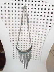 Alman gümüşü (Alpaga) Otantik takı seti Gümüş kaplama ve  turkuaz  gerdanlık ve küpe