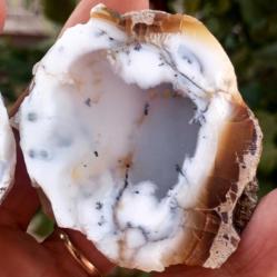 Polisajlı Dentritli Opal Merlinite Opal Çifti