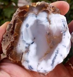 Polisajlı Dentritli Opal Merlinite Opal Çifti