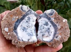 Polisajlı Dentritli Opal Merlinite Opal Çifti