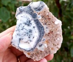 Polisajlı Dentritli Opal Merlinite Opal Çifti